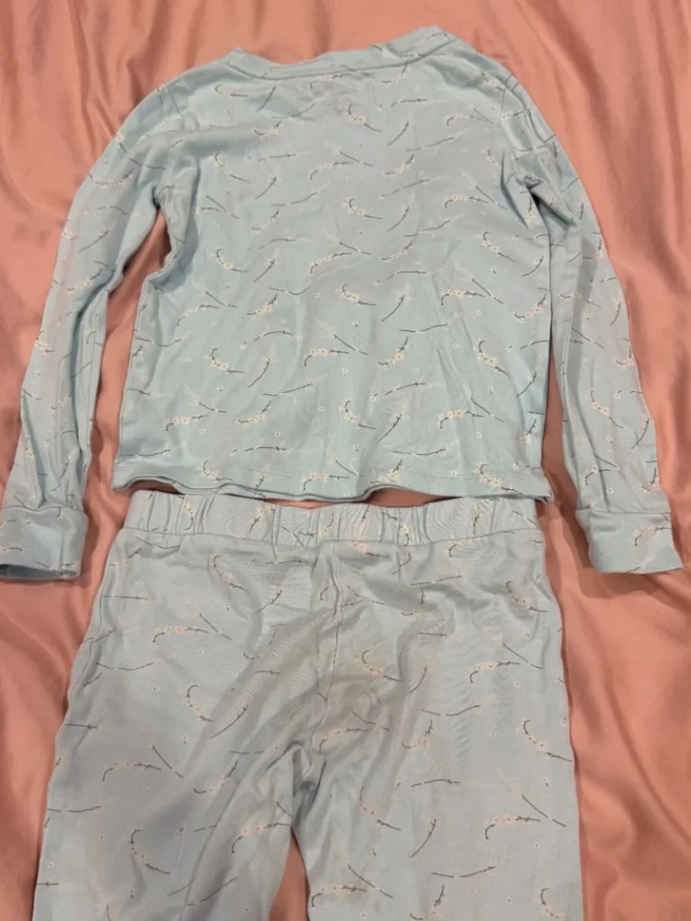 Vineyard Vines Light Blue Cotton Pajamas with Flowers, Size 6